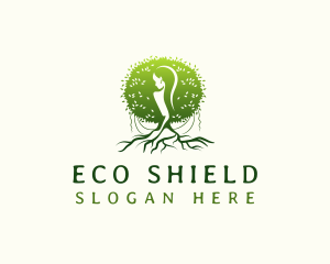 Eco Feminine Tree  logo design