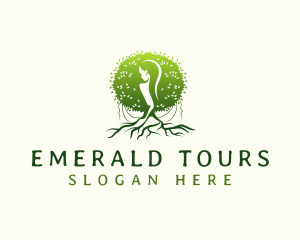 Eco Feminine Tree  logo design