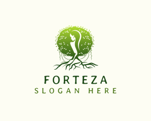 Eco Feminine Tree  logo design