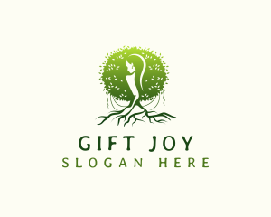 Eco Feminine Tree  logo design