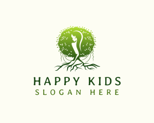 Eco Feminine Tree  logo design