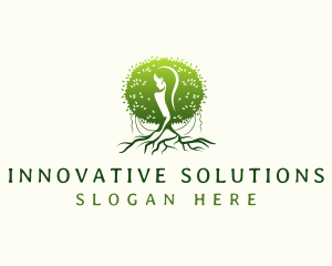 Eco Feminine Tree  logo design