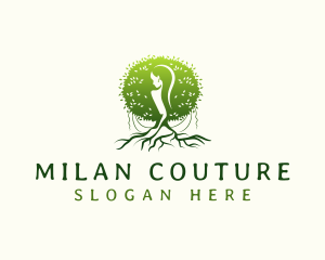 Eco Feminine Tree  logo design