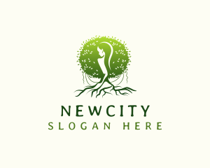 Eco Feminine Tree  logo design