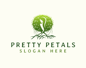 Eco Feminine Tree  logo design