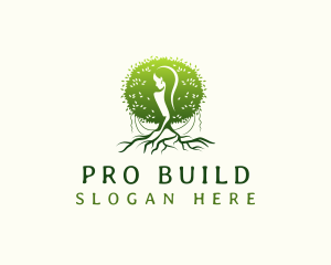 Eco Feminine Tree  logo design