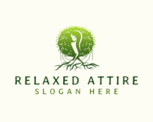 Eco Feminine Tree  logo design