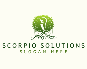 Eco Feminine Tree  logo design