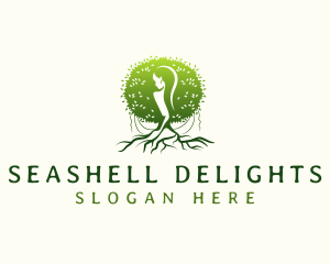 Eco Feminine Tree  logo design