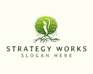 Eco Feminine Tree  logo design