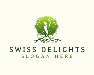 Eco Feminine Tree  logo design