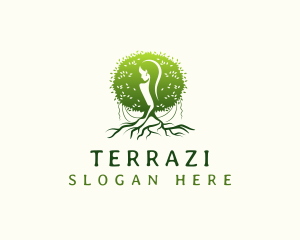 Eco Feminine Tree  logo design