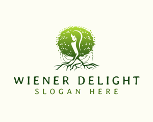 Eco Feminine Tree  logo design