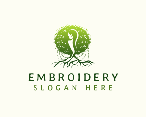 Eco Feminine Tree  logo design