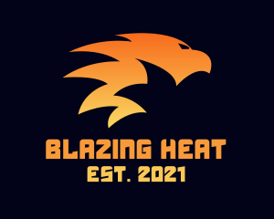 Flammable - Flaming Tribal Bird logo design