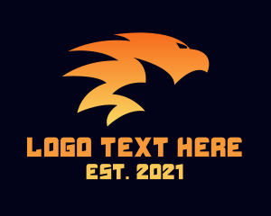 Eagle - Flaming Tribal Bird logo design