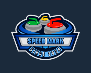 Curling Sport Emblem logo design