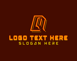 Clan - Neon Retro Gaming Letter Q logo design