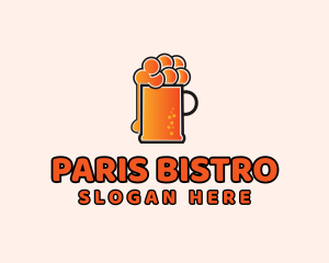 Minimalist Orange Beer logo design