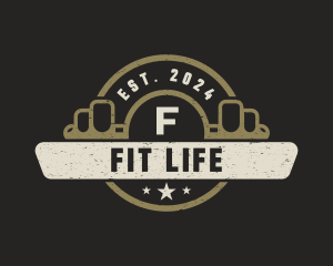 Barbell Fitness Gym Training logo design