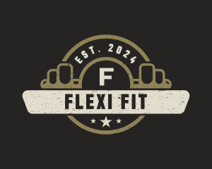 Barbell Fitness Gym Training logo design