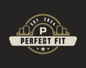 Barbell Fitness Gym Training logo design