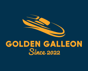 Golden Yacht Sail Boat  logo design