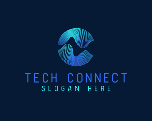 Coworking Space - Digital Tech Waves logo design