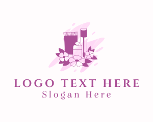 Lotion - Floral Beauty Cosmetics logo design