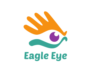 Hand Rooster Eye logo design