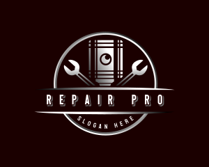 Wrench Piston Repair logo design