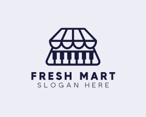 Supermarket - Piano Music Market logo design
