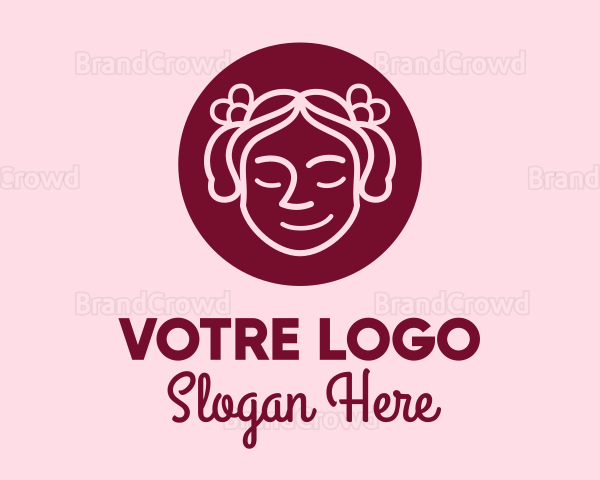 Cute Girl Salon Logo