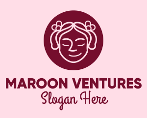 Maroon - Cute Girl Salon logo design