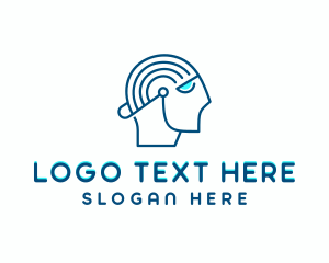 Tech - Cyber AI Brain logo design