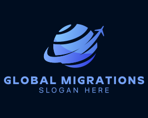 Global Airplane Flight logo design