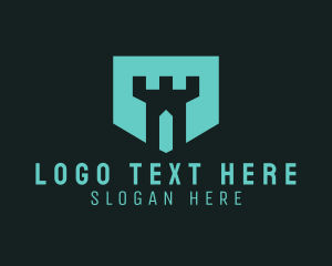 Secure - Geometric Turret Badge logo design