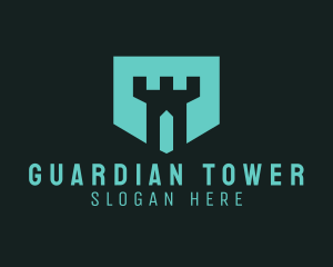 Geometric Turret Badge logo design