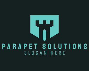 Parapet - Geometric Turret Badge logo design