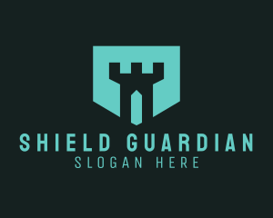 Defender - Geometric Turret Badge logo design