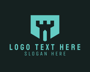 Shield - Geometric Turret Badge logo design