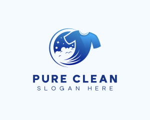 Washing Laundry Bleach logo design