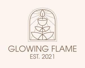 Brown Window Candle  logo design