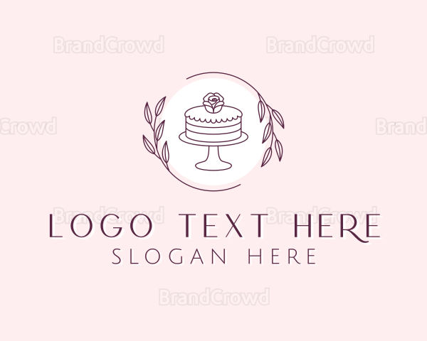 Flower Cake Dessert Logo