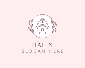 Flower Cake Dessert Logo