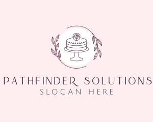 Flower Cake Dessert Logo