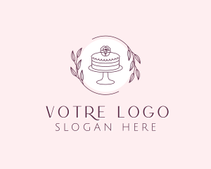 Flower Cake Dessert Logo