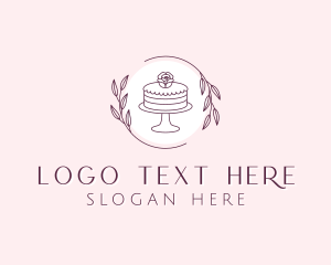 Flower Cake Dessert Logo