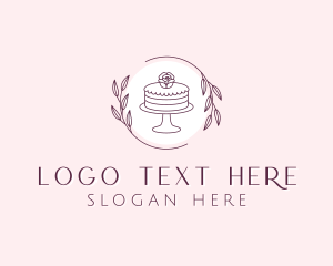 Baker - Flower Cake Dessert logo design