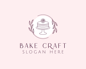 Flower Cake Dessert logo design